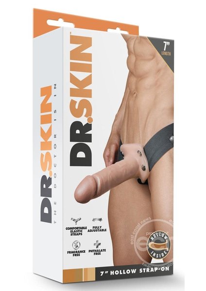BLUSH NOVELTIES DR SKIN HOLLOW STRAP ON 7"
