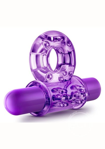 BLUSH NOVELTIES Play with Me Couples Play Vibrating Cock Ring - Purple
