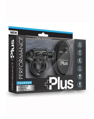 BLUSH NOVELTIES Performance Plus Thunder Cock Ring Multi Function Remote Control Black