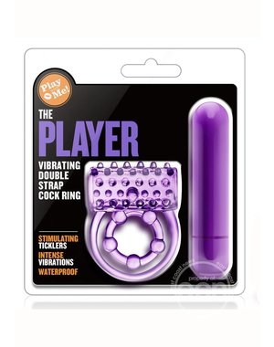 BLUSH NOVELTIES Play with Me The Player Vibrating Double Strap Cock Ring - Purple