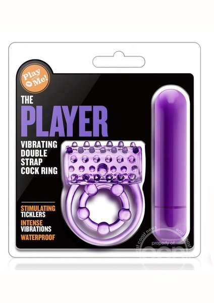 BLUSH NOVELTIES Play with Me The Player Vibrating Double Strap Cock Ring - Purple