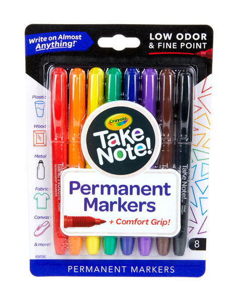 CRAYOLA CRAYOLA TAKE NOTE PERMANENT MARKERS, 8 CT