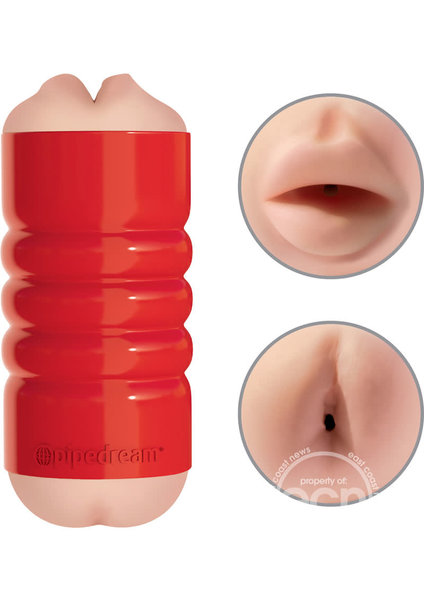 PIPEDREAM PRODUCTS PDX TIGHT GRIP MOUTH/ASS MASTURBAT RED