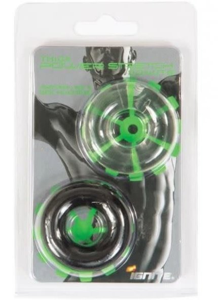 IGNITE THICK POWER STRETCH DONUTS BLACK/CLEAR 2 PK