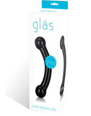 GLAS DOUBLE BULL BLACK DILDO