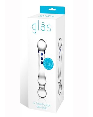 GLAS GLAS CURVED G-SPOT TEXTURED GLASS DILDO 6"