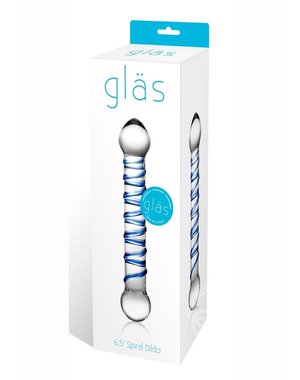 GLAS GLASS SPIRAL TEXTURED DILDO 6.5"