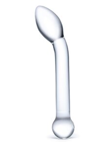 GLAS SLIMLINE G SPOT GLASS DILDO 8"