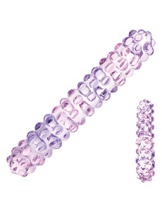 GLAS PURPLE ROSE NUBBY GLASS DILDO