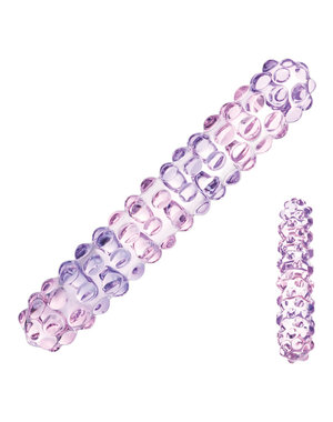 GLAS PURPLE ROSE NUBBY GLASS DILDO