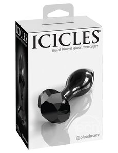 PIPEDREAM PRODUCTS ICICLES No 78 GLASS ANAL PLUG BLACK