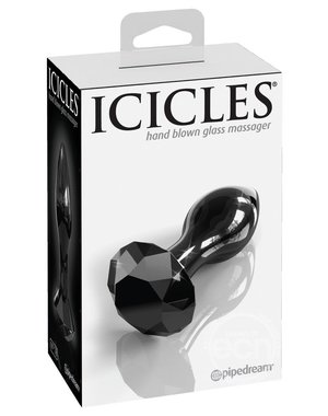 PIPEDREAM PRODUCTS ICICLES No 78 GLASS ANAL PLUG BLACK