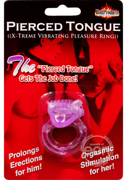 Hott Products FORKED TONGUE VIBRATING COCK RING PURPLE