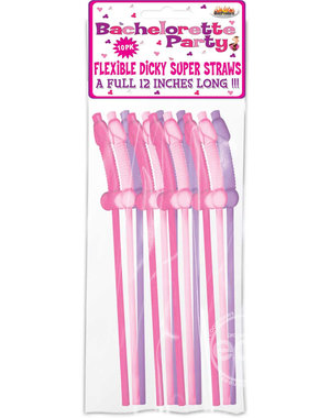 Hott Products BACHELORETTE FLEXY SUPER STRAW 10PC