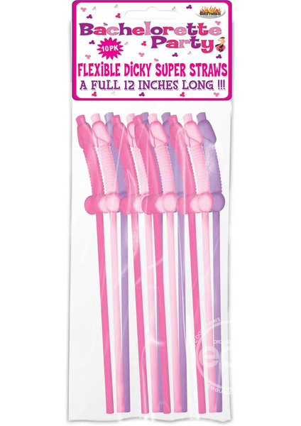 Hott Products BACHELORETTE FLEXY SUPER STRAW 10PC