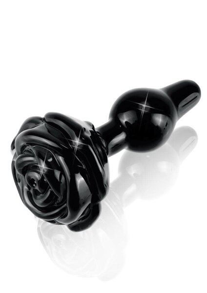 PIPEDREAM PRODUCTS Icicles No 77 Glass Anal Plug Black 2.4 Inch