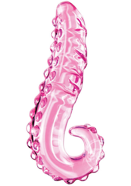 PIPEDREAM PRODUCTS ICICLES No24 TEXTURED GLASS DILDO 6inch PINK