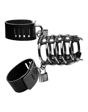 XR Brands STRICT 5 RING CHASITY DEVICE W/ COCK & BALL STRAP