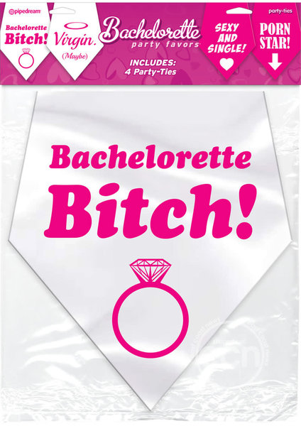 PIPEDREAM PRODUCTS Bachelorette Party Favors Party Ties 4 Each Per Pack