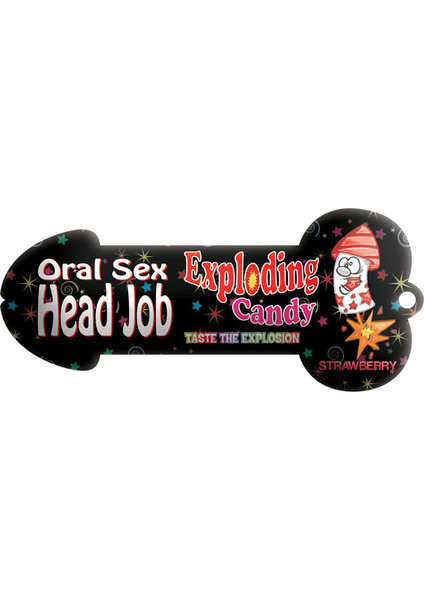 Hott Products ORAL SEX HEAD JOB EXPLODING CANDY STRAWBERRY 2.12oz