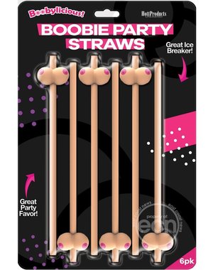 Hott Products BOOBYLICIOUS BOOBIE PARTY STRAWS 6PK