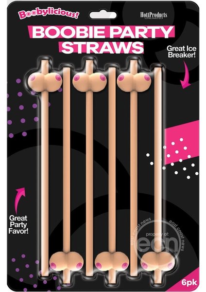 Hott Products BOOBYLICIOUS BOOBIE PARTY STRAWS 6PK