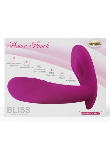 Hott Products Bliss Power Punch USB Magnetic Rechargeable Silicone Dual Vibe Vibrator Waterproof Pink
