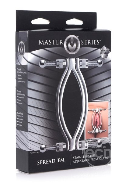 XR Brands MASTER SERIES STAINLESS STEEL ADJUSTABLE PUSSY CLAMP