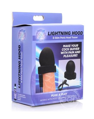 XR Brands Zeus Lightning Hood E-Stim Penis Head Tease Silicone