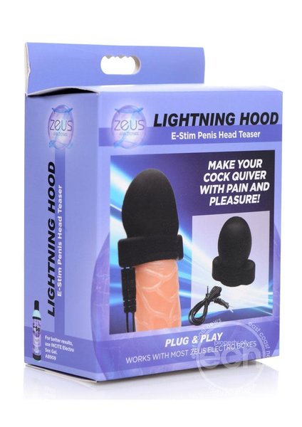 XR Brands Zeus Lightning Hood E-Stim Penis Head Tease Silicone