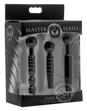 XR Brands MASTER SERIES DARK RODS 3 PIECE PENIS PLUG