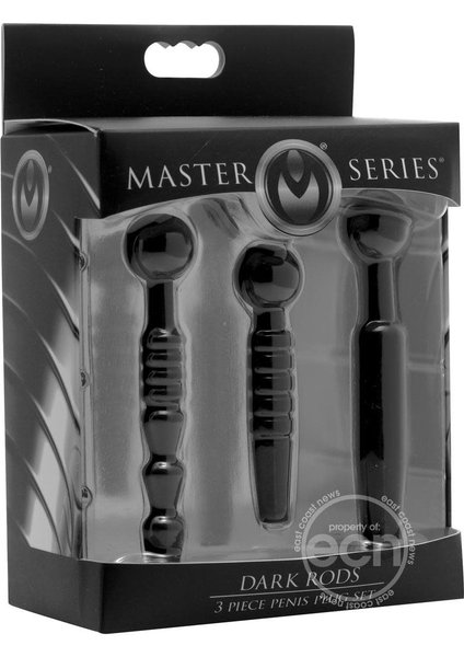 XR Brands MASTER SERIES DARK RODS 3 PIECE PENIS PLUG