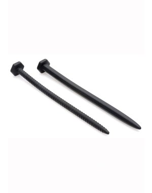 XR Brands Master Series Hardware Nail & Screw Silicone Sounds Black 2 Per Box 6 Inches