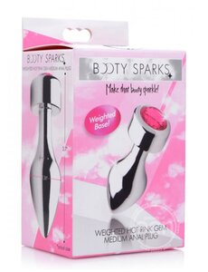 XR Brands BOOTY SPARKS WEIGHT ALUMINUM PLUG PINK MEDIUM