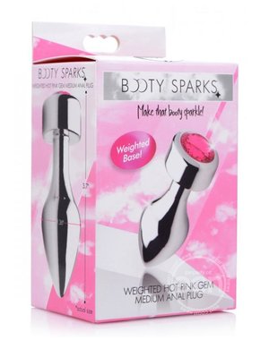 XR Brands BOOTY SPARKS WEIGHT ALUMINUM PLUG PINK MEDIUM