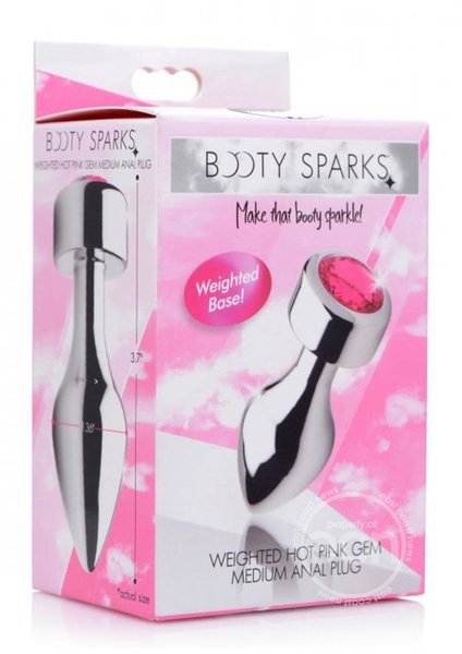 XR Brands BOOTY SPARKS WEIGHT ALUMINUM PLUG PINK MEDIUM