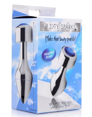 XR Brands BOOTY SPARKS WEIGHT ALUMINUM PLUG BLUE LARGE