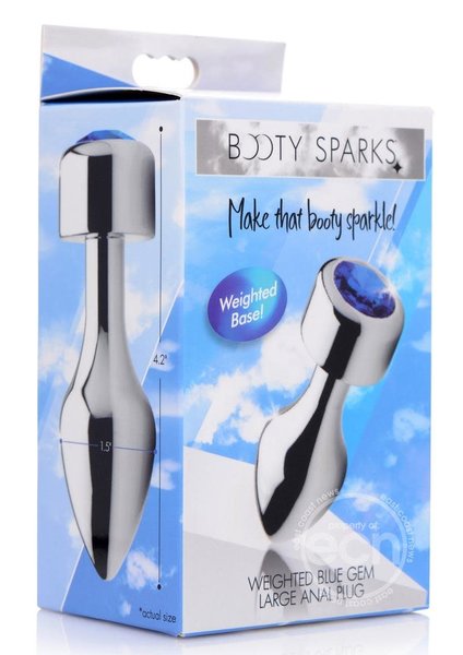 XR Brands BOOTY SPARKS WEIGHT ALUMINUM PLUG BLUE LARGE