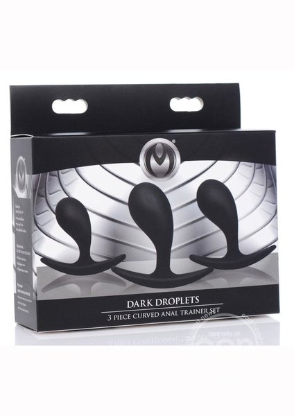 XR Brands MASTER SERIES DARK DROPLETS CURVED ANAL TRAINER SET