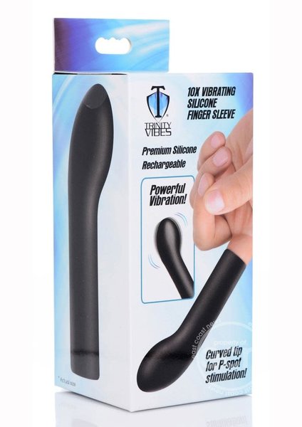 XR Brands TRINITY 4 MEN 10x P SPOT FINGER SLEEVE RECHARGEABLE