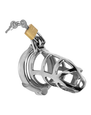XR Brands MASTER SERIES DETAINED CHASTITY CAGE METAL
