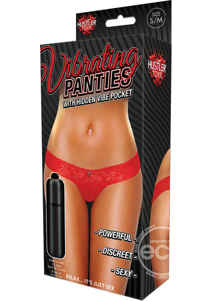 HUSTLER PANTY, HUSTLER, VIBRATING LACE,RED,M/