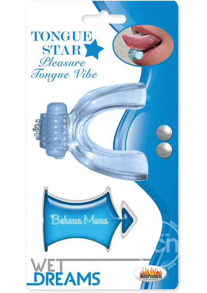 Hott Products TONGUE, TONGUE STAR VIBE W/ LUBE,BLUE
