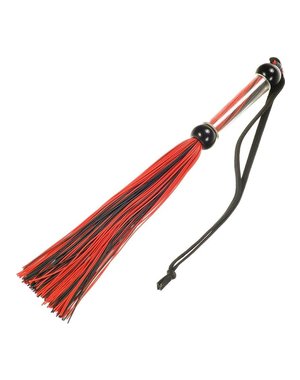 ME YOU US TEASE & PLEASE SILICONE FLOGGER BLACK & RED