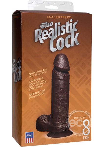 Doc Johnson REALISTIC COCK 8" CHOCOLATE