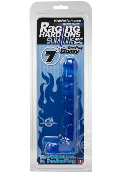 Doc Johnson RAGING HARDONS BALLSY SLIMLINE 7",BLU