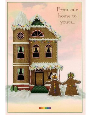 10% PRODUCTIONS X MAS CARD-GINGER BREAD HOUSE, FROM OUR HOUSE TO YOURS...