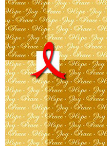  X-MAS CARD RED RIBBON ON GOLD