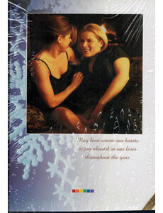 X-MAS CARD-WOMEN BY FIRE, MAY LOVE WARM OUR HEARTS
