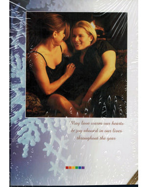  X-MAS CARD-WOMEN BY FIRE, MAY LOVE WARM OUR HEARTS